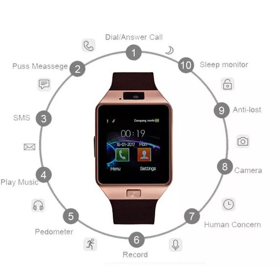 Смарт-годинник Smart Watch Q18. PJ-383 Колір: золотий | Зображення 2