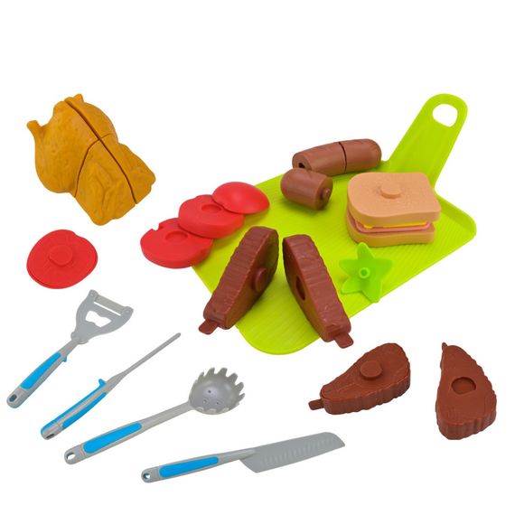 Дитячий набір продуктів "Фаст-фуд" LT8801-8D, овочі, прибори | Зображення 1