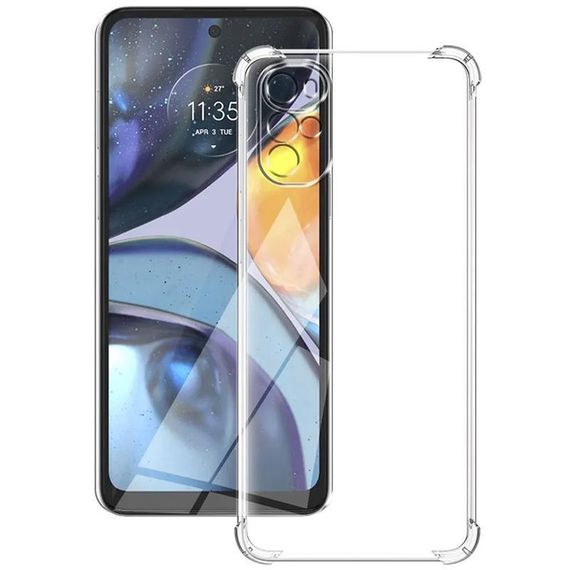 TPU чехол GETMAN Ease logo усиленные углы Full Camera для Motorola Moto G22 Бесцветный (прозрачный) | Зображення 3