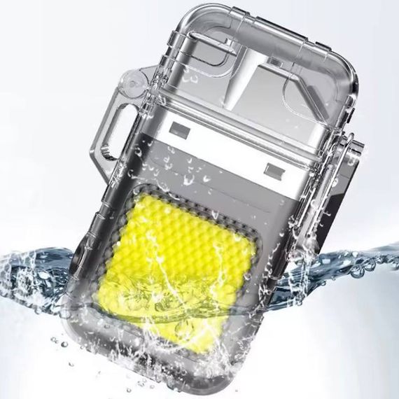 Запальничка спіральна водонепроникна електронна з LED ліхтариком та зарядкою від USB LU-19 | Зображення 6