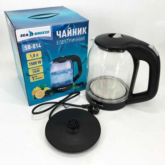 Хороший электрический чайник SeaBreeze SB-014 1.8 л 1800 Вт, Электрочайник с led подсветкой BG-53 | Зображення 6