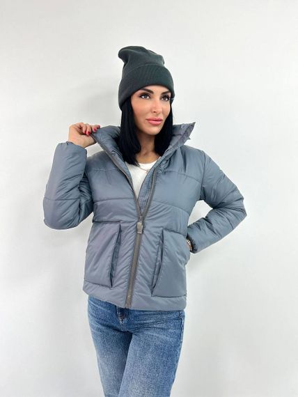 Женская демисезонная куртка короткая утепленная GF01219 цвет серый, размер 50/52 | Зображення 1