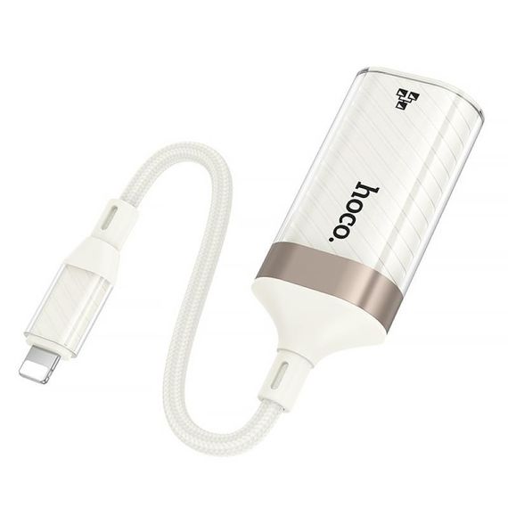 Перехідник Hoco UA41A Crystal Lightning to RJ45 100 Mbs (0.15m) Apricot | Зображення 2