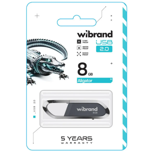 Флешка 8Гб USB 2.0 сірий Aligator Wibrand | Зображення 1