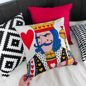 Подушка з мішковини King of my heart 45x45 см (45PHB_21L006)