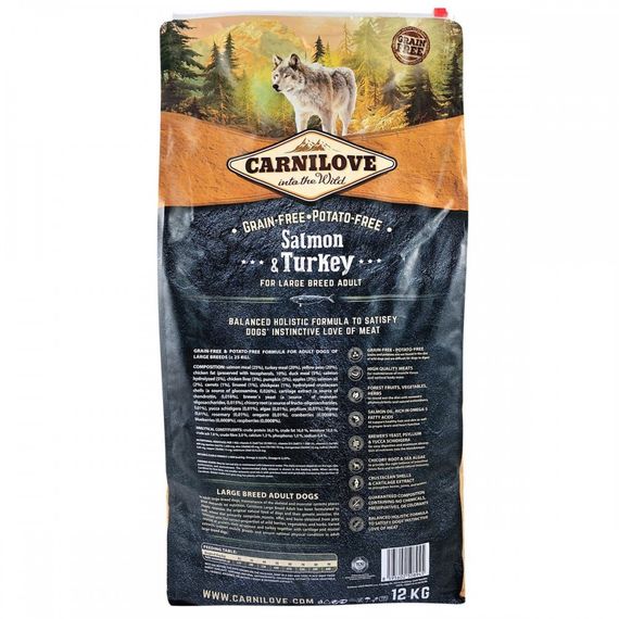 Корм сухий Carnilove Adult Large Breed Salmon and Turkey для дорослих собак великих порід вагою від 25 кг з лососем та індич | Зображення 3