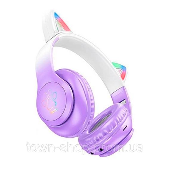 Беспроводные Bluetooth наушники HOCO W42, White/Purple, Box | Зображення 1