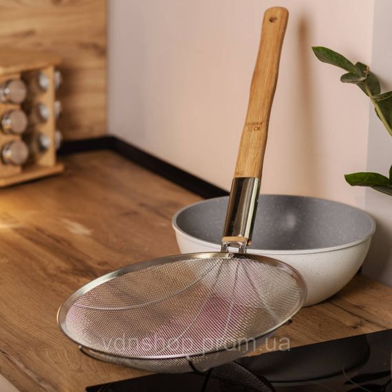 Шумівка "павук" з дерев'яною ручкою Ø 32 см для фритюру та вока HP-19-19-32CM | Зображення 6