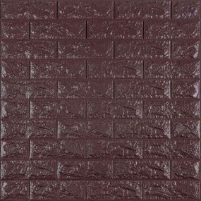 3D панель самоклеюча цегла баклажан-кава 700х770х7мм (018-7) SW-00000045