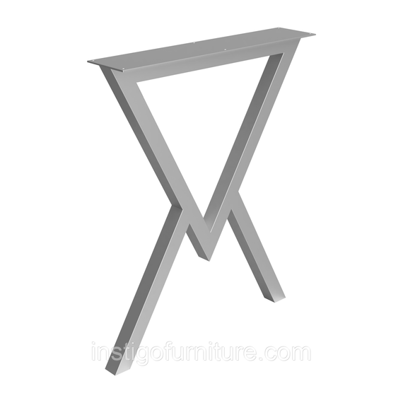 Опора ніжка для столу з металу 600×100mm, H=730mm (профільна труба: 40x40mm) Сірий | Зображення 1