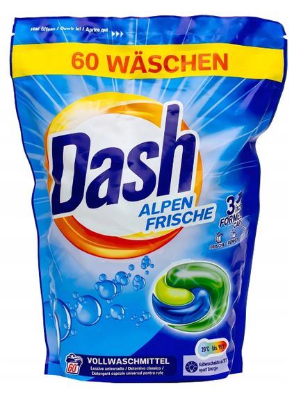 Капсулы для стирки DASH Alpen Frische (60 капсул) Универсальный