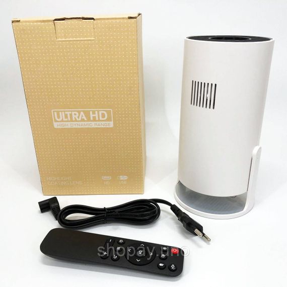LED Проектор для дому портативний Смарт з WiFi Bluetooth Android 11 1280х720р White WQ-12 | Зображення 6