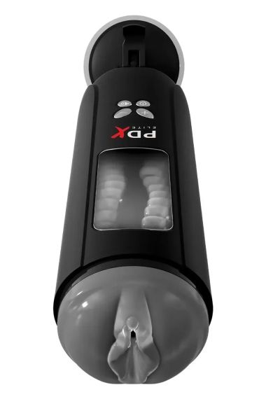 Мастурбатор вагина в колбе автоматический Pipedream PDX на присоске, с голосом, черный, 24.5 см Sex Aura | Зображення 2