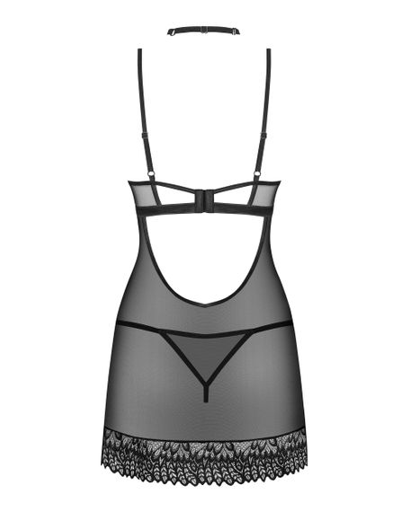 Сорочка Obsessive Donarella chemise Черный M/L | Зображення 3