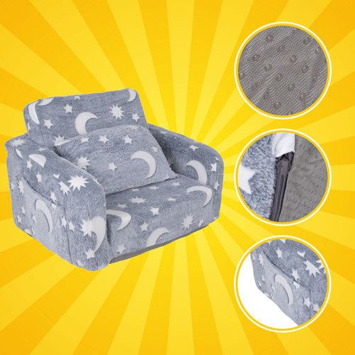 Дитяче крісло-реклайнер Kruzzel 2-в-1 — м’яке крісло та шезлонг для дитячої кімнати | Зображення 4