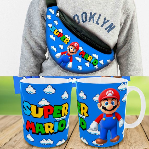 Подарочный набор :Сумка-бананка+ Кружка Супер Марио, детский,для мальчика (00197)