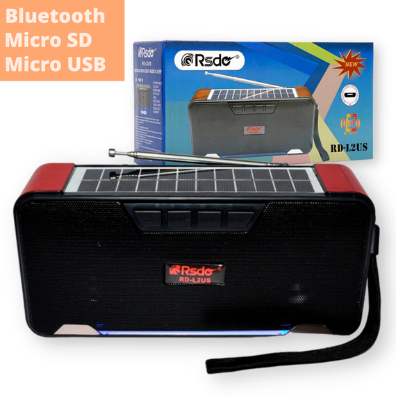 Радіоприймач на сонячній батареї портативний RSDO RD-L2US Solar з Bluetooth, USB, TF червоний (24407-RD-L2US_721) | Зображення 1