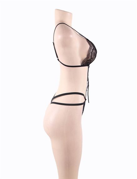 Комплект прозорої мереживної білизни Star Night Sheer Lace Teddy, чорний XS-S | Зображення 3