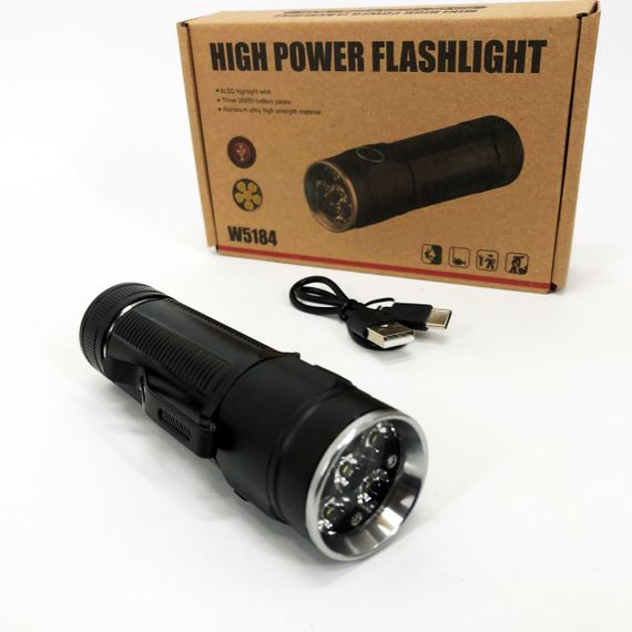 Ліхтар акумуляторний LED ліхтар W5184-6XHP360 Портативний світлодіодний з USB-зарядкою CL-37 | Зображення 6