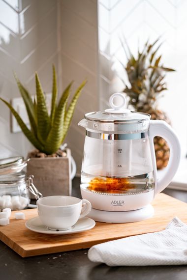 Електрочайник Adler AD 1299 1850-2200Вт/ 1.5л/ скло/ заварник/ встановлення температури/ білий | Зображення 6