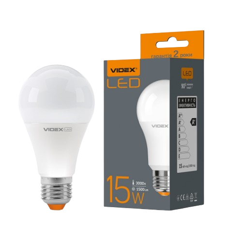 Лампа A65e 15W E27 3000K 220V LED Videx | Зображення 1