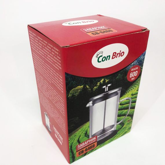 Френч-прес із подвійними стінками Con Brio CB-6460 600 мл, Френч-прес для міцної кави китайський заварник | Зображення 9