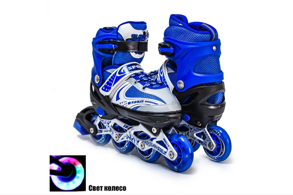 Роликовые коньки раздвижные Scale Sports с регулируемым размером M (34-38) Синий | Зображення 1