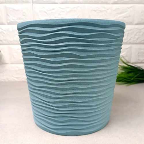 Вазон Ф'южн зі вставкою 20*18см низький сизо-блакитний Алеана | Зображення 1
