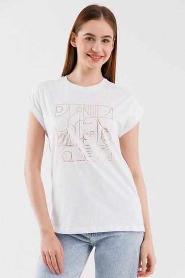 Футболка жіноча MDG 24703 M Білий (2000990404220)