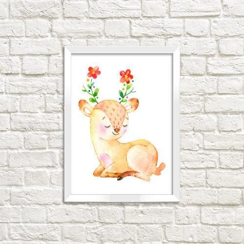 Постер в рамці Оленя 30x42 см, A3 (WMT3_ART042_WH)