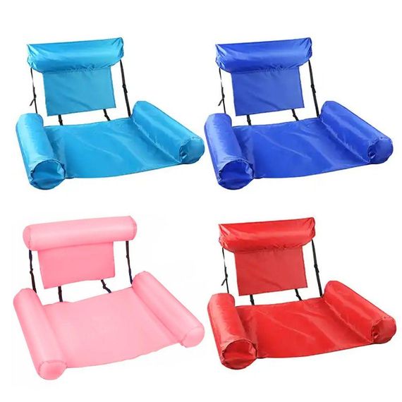 Надувной матрас-кресло для плавания (100×120см), Синий / Пляжное кресло для купания / Складной матрас для | Зображення 2
