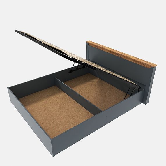 Ліжко двоспальне Еверест Нордік-1400 (підйомний механізм) 140х200 см Графіт/Дуб крафт золотий (EVR-5554) | Зображення 1