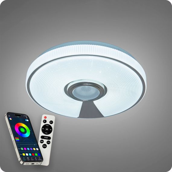 Люстра світлодіодна 517 Dlight RGB з пультом і  колонкою 45Вт Білий (02171) | Зображення 3