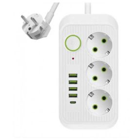 Фільтр з USB (3×220В+4×USB+1×Type-C) QL-1074U 5 метрів Білий