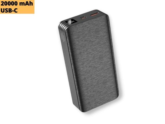 Павербанк зовнішній акумулятор XPRO PR144 20000mAh PD20W 22.5W з індикацією заряджання чорний (32741-01) | Зображення 1