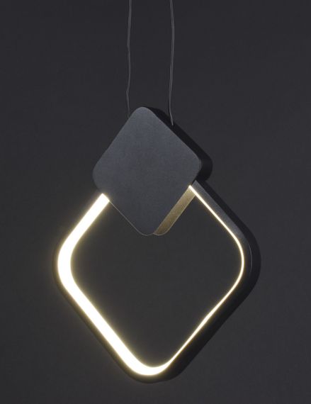 Люстра світлодіодна підвісна LED світильник для квартири на стелю лед 27133 Чорний 35-200х24х10 см. | Зображення 4