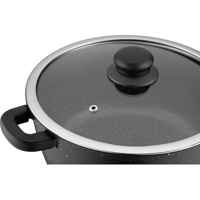 Кастрюля Ardesto Gemini Anzio скляна кришка 20 см 2,5 л чорна (AR2420GE) | Зображення 1