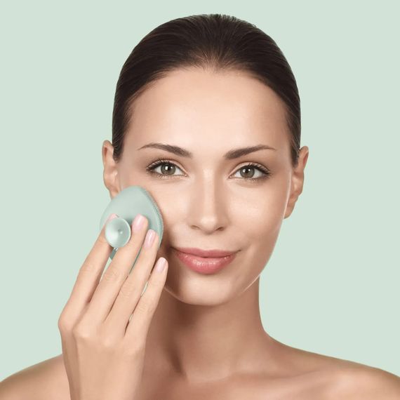 Щітка для обличчя GESKE Facial Brush 4в1 з тримачем white, Зелений | Зображення 3