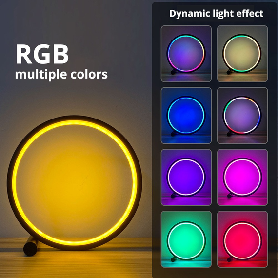 Настолькое LED Кольцо RGB Atmosphere c Bluetooth упрвлением с телефона 26 см Черный корпус (sv1563) | Зображення 5