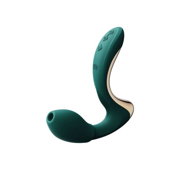 Вибратор-пульсатор с вакуумной насадкой Zalo – Talis G-Spot PulseWave Vibrator Turquoise Green | Зображення 4