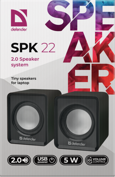 Акустична система Defender SPK 22 2х2,5W USB black (65503) | Зображення 2