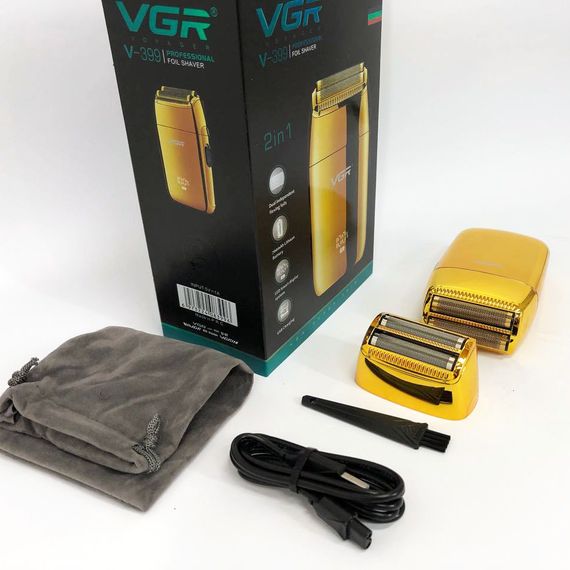 Акумуляторна бритва для стрижки волосся та бороди VGR V-399 GOLD, Професійна бритва з акумулятором YH-62 | Зображення 4