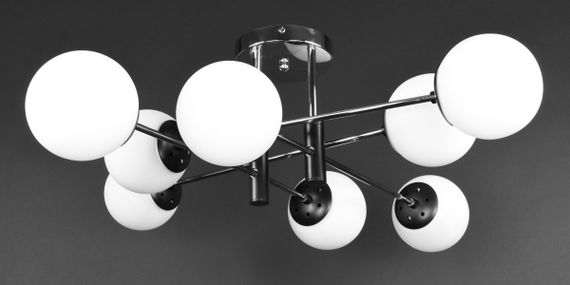 Люстра стельова на 8 лампочок 27207 Чорний 26х83х83 см. | Зображення 1