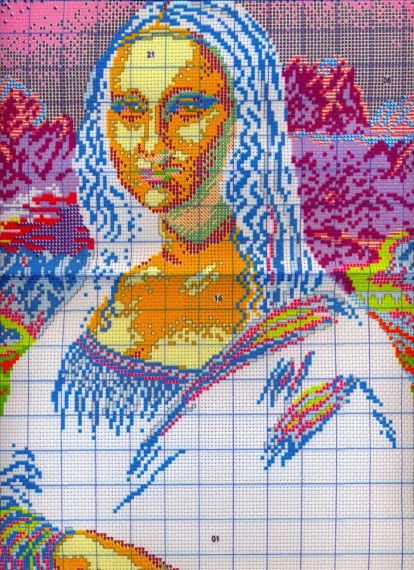 Набір для вишивання за нанесеною на канву схемою "Mona Lisa 2 ".AIDA 14CT printed , 35*47см | Зображення 4