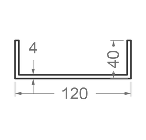Алюминиевый профиль швеллер 120х40х4 A4055