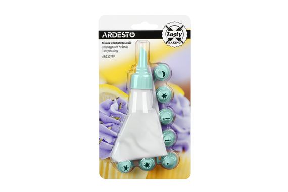 Мішок кондитерський з насадками Ardesto Tasty baking, блакитний тифані, пластик (AR2307TP) | Зображення 1