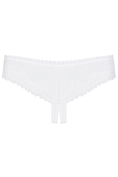 Жіночі стрінги - Obsessive Alabastra Crotchless Thong White S/M | Зображення 2