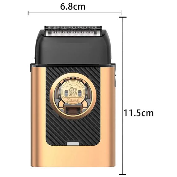Бездротова бритва для чоловіків, USB-C, Kemei KM-T409, Золотистий/Акумуляторна чоловіча електробритва для гоління/ Шейвер | Зображення 8