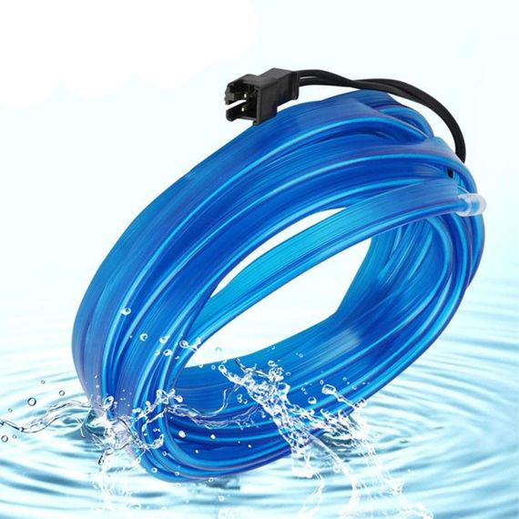 Гнучка світлодіодна стрічка для авто 3м, від USB, Синя / Неонова підсвітка для салону автомобіля | Зображення 3