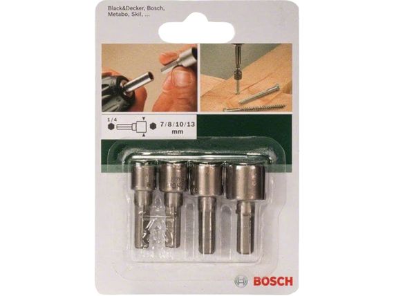 Головки торцеві Bosch 1/4&quot;, набір 4 шт, 7,8,10,13 мм (2.609.255.904) | Зображення 1
